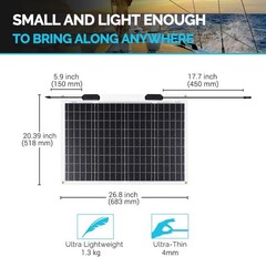Renogy 50 Watt Bendable Solar Panel Lightweight For Van Boat Cabin
