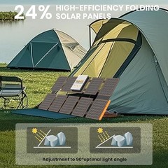 Portable Solar Panel – 24% High Efficiency, IP67 Waterproof, QC3.0 USB 100W