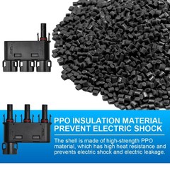 50A DC1500V Waterproof Solar Branch Connector 3 to 1 Y Connectors Pair M/FFF &