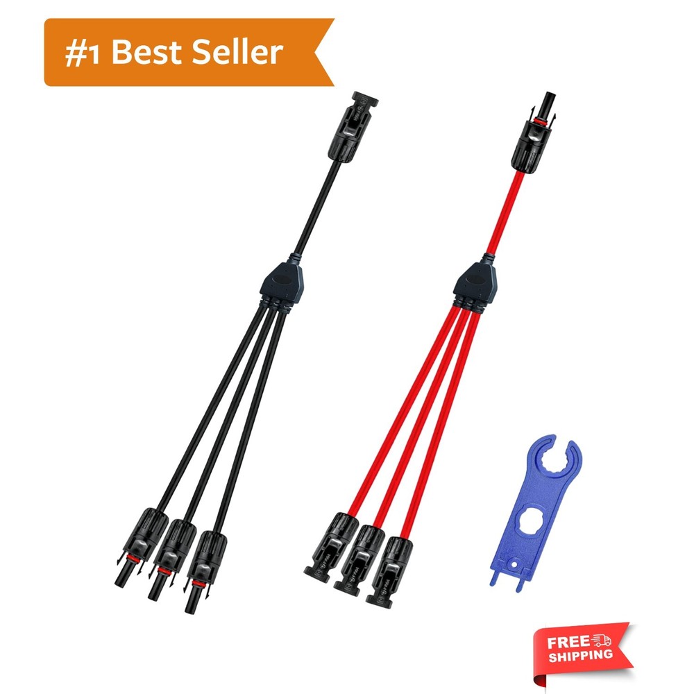 Solar Y Connector,Solar Y Branch Parallel Cable,Solar 1 to 3 Male Female Conn…