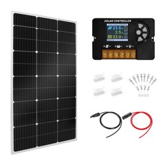 100W Monocrystalline Solar Panel Kit with 30A PWM Controller – 12V/24V Off-Grid