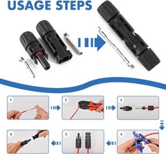 Efficient 40 PCS Solar Connectors | Weatherproof, 10AWG Quick Install