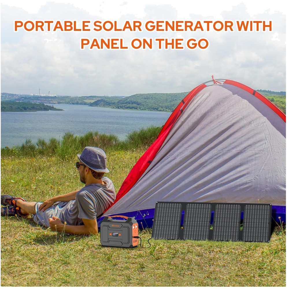 Portable Lithium-Ion Battery Pack with Solar Panel`/