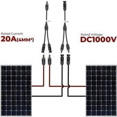 PV Solar Y Adapter T Splitter Cable MMF FFM Waterproof Connector for Solar Panel