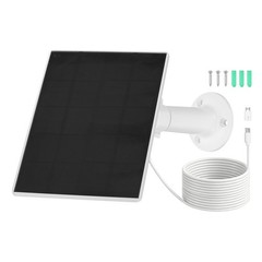 1 Pack of 5V 3W Solar Panel, Waterproof Dual Type-C/USB Solar Charger, White