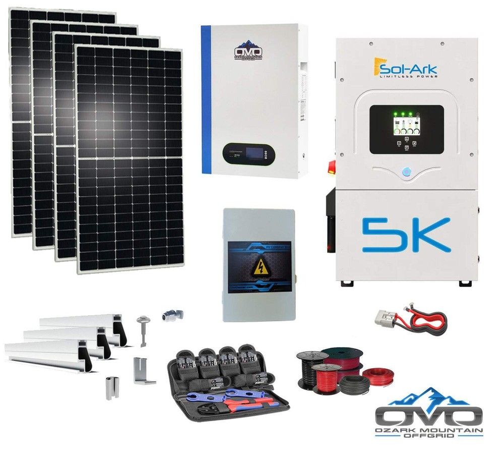 2.2KW Complete Offgrid Solar Kit + 5K Sol-Ark Inverter + 5.12KW OMO 48V Patriot