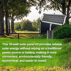 FM123 Solar Panel Kit Compatible Mighty Mule Gate Opener 10W