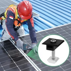 6pcs Solar Panel Mount Mid Clamps t Clips 30mm Aluminum for RVs Black