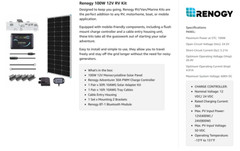 RV SOLAR Starter Kit Renogy 100W 12V Monocrystalline With 30 AMP CHARGER CONTROL