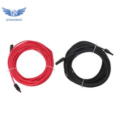 12AWG 4mm² 20M Black+Red Solar Panel Extension Cable Wire+Connector