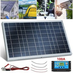 12V 10W Complete Solar Panel Kit Solar Power System Generator 100A Home Grid US