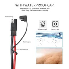 2FT 10AWG SAE Battery Connectors Extension Cord Cable with 5 Fuse Compatible …