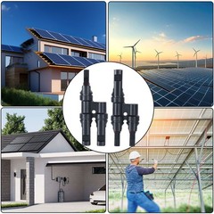 1 Pair T Branch Connectors Solar Panel Connector MMF+FFM for Parallel Connection