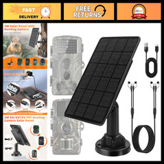 Solar Panel Kit for Trail Cameras – 3W, 5000mAh Battery, IP66 Waterproof, Huntin