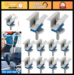 10 Pcs Adjustable Solar Panel Mounting Brackets – Aluminum Roof Kit, Secure PV S