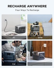 Portable Power Station River 2 Max 500 499Wh LiFePO4 Battery/ 1 Hour Fast