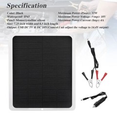 Outdoor Waterproof Solar Panel for Car and Motorcycle Battery Maintenance 20W