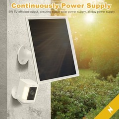 Solar Panel Charger for Ring Camera, Compatible with Ri ng Stick Up 3Pack White