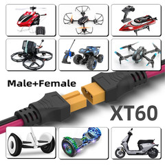 XT60 Extension Cable 12AWG XT60 to XT60 Cable, with Male to Female Connectors Su