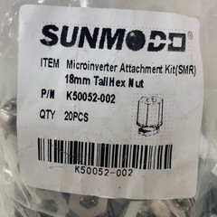 New 20 piece Sunmodo Microinverter Attachment Kit 18mm Tall Hex Nut K50052-002