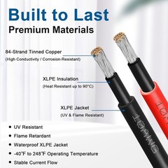 Solar Extension Cable 75FT 10 AWG Tinned Copper Connectors
