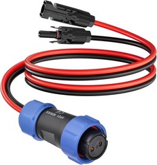 Solar Connector to 2-pin Aviation female Cable 12AWG 2 ~ 10FT for Power Stations