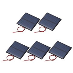 5Pcs 5.5V 0.33W 60mA Mini Solar Panels with Cable
