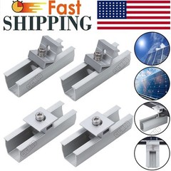 Universal Solar Panel Mounting Fixing Kit Rail Brackets End/Mid Clamp 30mm/35mm