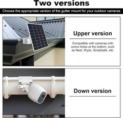 4 PCS Universal Solar Panel Gutter Mount Compatible with Ring Blink Arlo and Mor