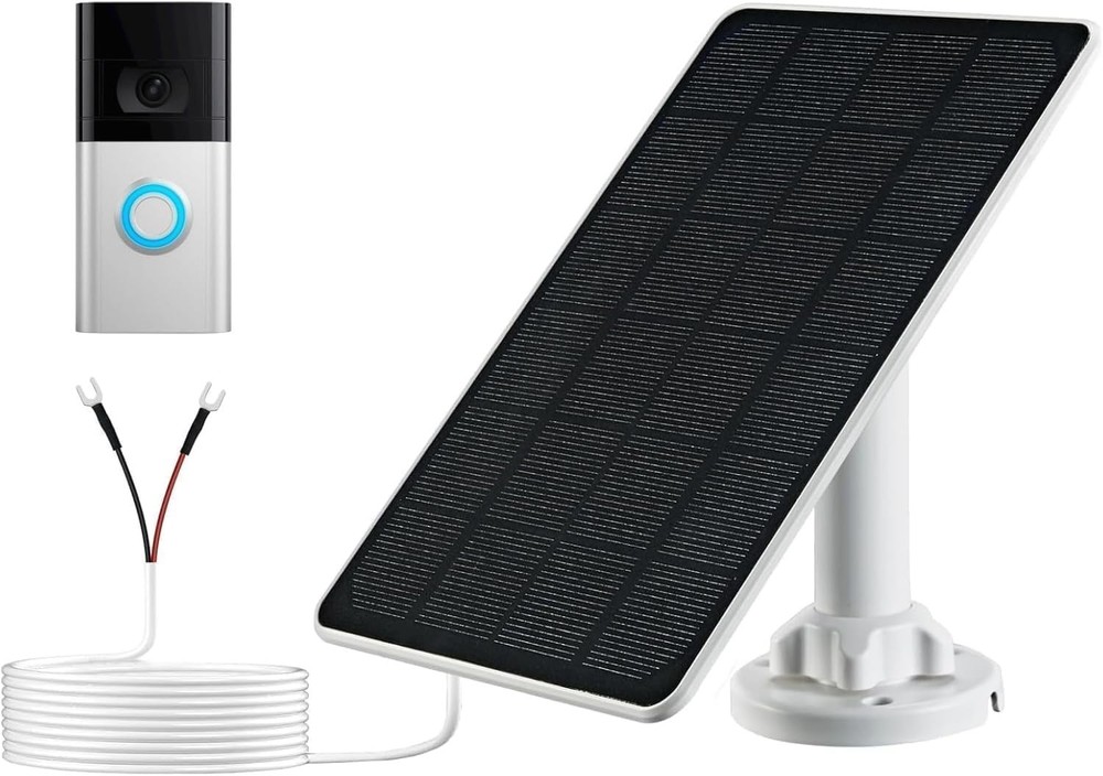 Solar Panel Charger Compatible with Ring Video Doorbell 3/3+/4, Battery Video Do