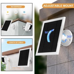 5W Solar Panel for Ring Camera & Stick Up Cam – 10ft Cord, IP65 Waterproof, 2-Pa