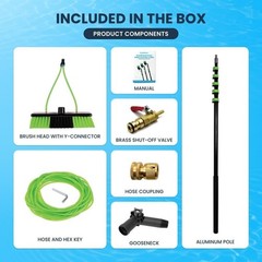 30FT Water Fed Cleaning Pole for Windows & Solar Panels – Lightweight Aluminum