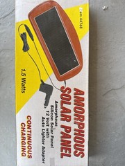 12V 1.5W Amorphous Solar Panel Battery Maintainer w/ Lighter Plug NEW