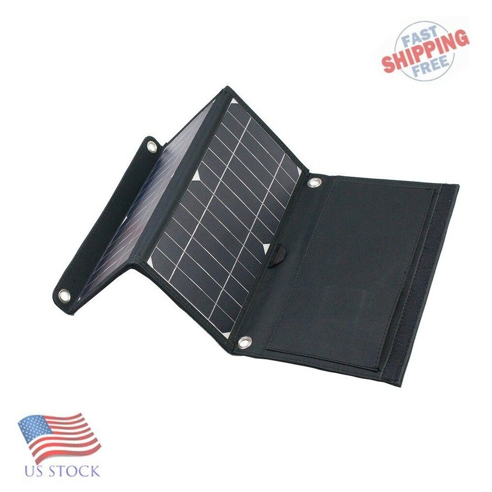 Monocrystalline Portable 15W / 5V USB Solar Panel Folding Camping Fishing
