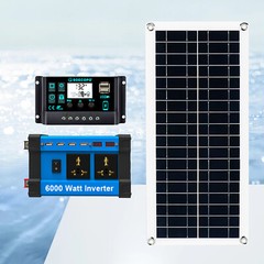 6000W Complete Solar Panel Kit Solar Power Generator 100A Home 220V/110V Syste