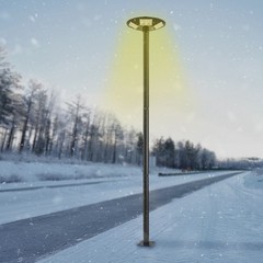 10ft Black Galvanized Steel Outdoor Parking Lot Lighting Post With Ground Cage
