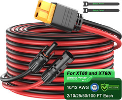 Solar Connector to XT60 Adapter Extension Cable, Solar Panel to XT60 Charge Exte