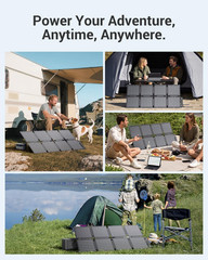 60W Portable Solar Panels with PD 45W USB-C, 20W USB-A, DC Outputs | Built-In Ki