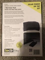 SecurSolar Solar Panel 7 Watt Panel Only New In Box