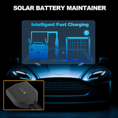 30W Solar Car Battery Charger Portable 12V Trickle Battery Charger & Maintainer