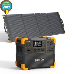 PECRON E2400LFP 2000W 2048Wh Portable Power Station Generator w/200W Solar Panel