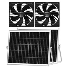 Solar Powered Fan 2 Pack 25W 7.1 Greenhouse