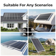 100W 500W 1000W 16BB N-Type Solar Panel 25.6% High Efficiency Power RV Home Car