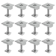 12pcs Solar Panel Mount Mid Clamps t Clips 40mm Aluminum for RVs White