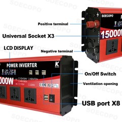 SOECOPO 15000W Peak Solar System Kit Flexible Panel 100A Controller