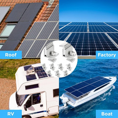 10pcs Solar Panel Mounting Brackets 30-50mm Adjustable, Silver | Aluminum Solar