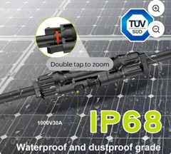 Tool-Free Solar Connectors for 2-3-4 Solar Panels, Water Proof