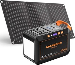 MARBERO 111Wh Portable Power Station with 30W Solar Panel Included