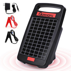 Short-Circuit Alarm 5Miles Solar Electric Fence Charger with Solar Panel,0.11J S
