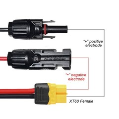 10ft Solar Panel Extension Cable Wire XT60 Female to Solar Connectors